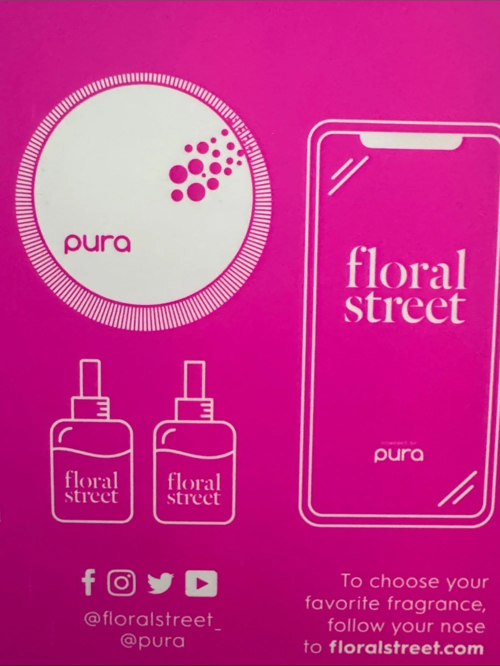 Pura Smart Home Diffuser - Floral Street Home Fragrance x 2 - New